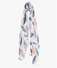 GEMO Foulard femme imprimé avec sequins brodés Multicolore