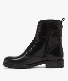boots femme style rangers avec patte a motifs vernis noirB302801_3