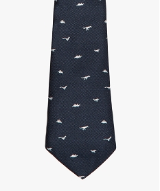 cravate garcon avec petits motifs dinosaures bleuB303801_2