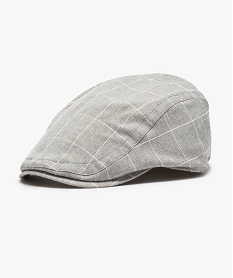 GEMO Casquette homme plate à carreaux Gris