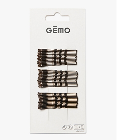 GEMO Pinces à cheveux plates (lot de 36) Brun