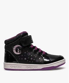 GEMO Baskets fille semi-montantes vernies et pailletées - Geox noir standard