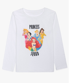 tee-shirt fille avec motifs princesses colores - disney blancB311301_1