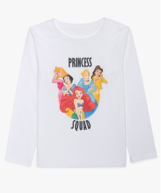 GEMO Tee-shirt fille avec motifs princesses colorés - Disney Blanc
