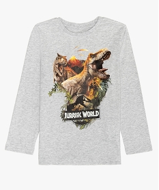 GEMO Tee-shirt garçon à manches longues imprimé - Jurassic World Gris