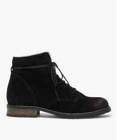 GEMO Boots femme à lacets avec doublure chaude noir standard