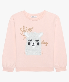 GEMO Sweat fille avec motif pailleté Rose