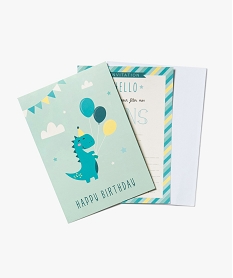 cartes dinvitation anniversaire motif dinosaures vertB317001_1