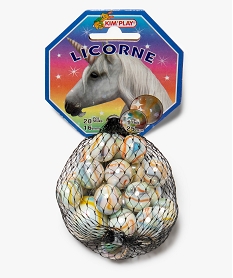 GEMO Billes en verre licorne (lot de 21) Multicolore