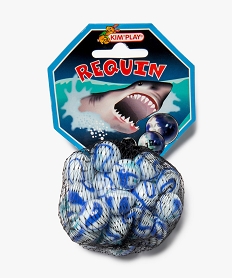 GEMO Billes en verre requin (lot de 21) bleu standard