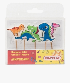 GEMO Bougies d’anniversaires forme dinosaures – Lot de 5 coloris assortis