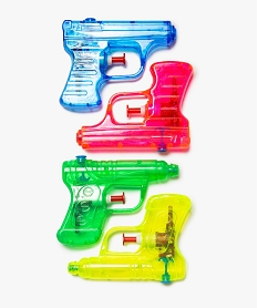 GEMO Pistolet à eau en plastique transparent (lot de 4) coloris assortis