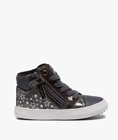 GEMO Baskets fille semi-montantes vernies et pailletées - Geox Gris