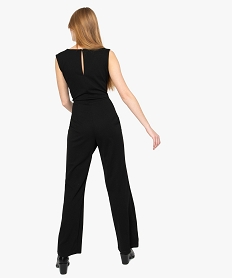 combinaison pantalon femme avec decollete en strass noir pantacourts et shortsB320901_3