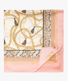 GEMO Foulard femme imprimé en matière satinée Imprimé