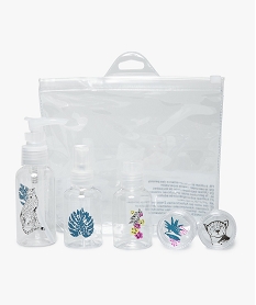 GEMO Kit de voyage avec flacons et pots en trousse (6 pièces) Multicolore