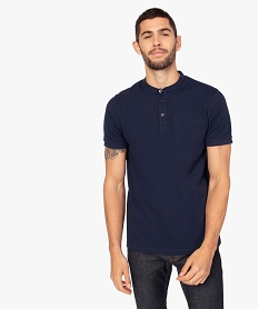 GEMO Polo homme à manches courtes à col rond Bleu