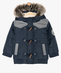 manteau bebe garcon bimatiere chaud en polyester recycle bleuB332301_1