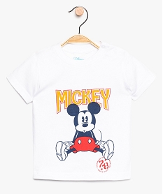 tee-shirt bebe garcon impirme mickey mouse - disney blancB332701_1