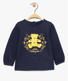GEMO Tee-shirt bébé fille à broderie dorée – Lulu Castagnette Bleu