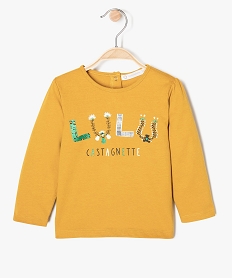 GEMO Tee-shirt bébé fille à motif poitrine – Lulu Castagnette Jaune