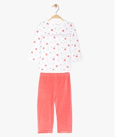 pyjama bebe fille en velours 2 pieces avec paillettes blancB334501_1