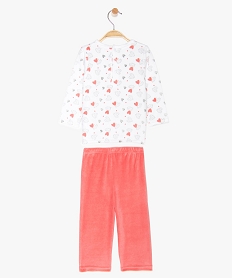 pyjama bebe fille en velours 2 pieces avec paillettes blancB334501_2