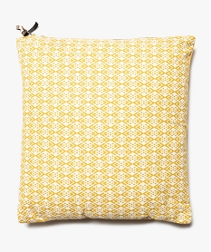 GEMO Coussin bimatière zippé et déhoussable à motifs géométriques Jaune