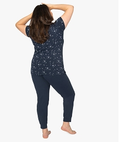 pyjama femme grande taille avec message humoristique bleuB337601_3