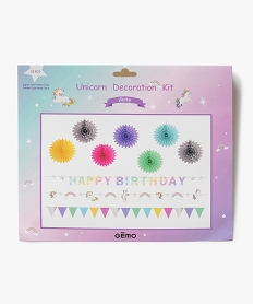 kit de decoration anniversaire enfant theme licorne (10 pieces) multicoloreB337701_2