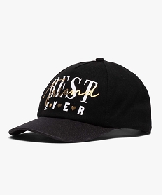 GEMO Casquette fille avec inscription et visière pailletée Noir