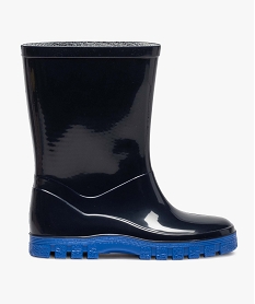 bottes de pluie bebe garcon a semelle crantee contrastante bleuB340001_1