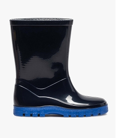 GEMO Bottes de pluie garçon à semelle crantée colorée Bleu