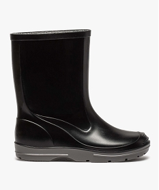 GEMO Bottes de pluie garçon à semelle crantée contrastante Noir