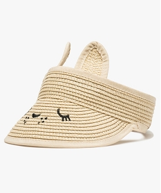 GEMO Casquette visière fille avec oreilles de lapin Beige