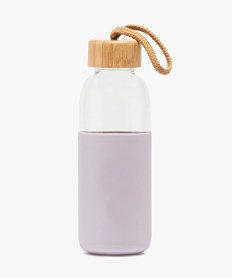 GEMO Gourde en verre avec protection en silicone Violet