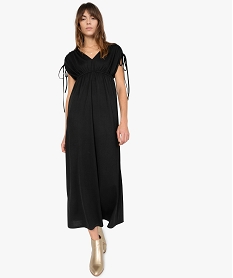 GEMO Robe de soirée femme avec manches froncées noir standard