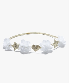 GEMO Bandeau à cheveux fille brillant à fleurs et étoiles Jaune