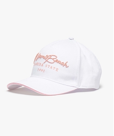 GEMO Casquette femme à broderie pastel Blanc