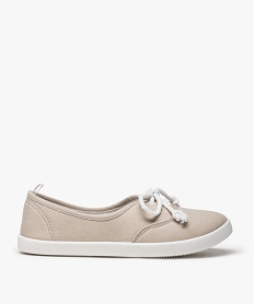 GEMO Ballerines en toile avec lacets cordelette femme - Valentina Baldano Beige