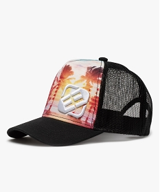 GEMO Casquette homme en maille filet et motif palmiers - Freegun Multicolore