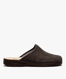 GEMO Chaussons homme mules unies à bout fermé marron standard