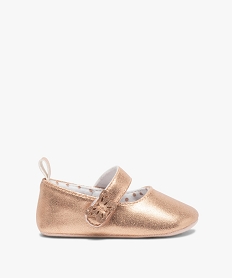 chaussons de naissance bebe fille en forme de babies metallises rose chaussures de naissanceB368101_1