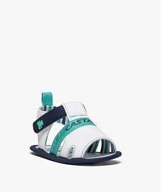 sandales bebe garcon en toile - lulucastagnette blanc chaussures de naissanceB368401_2