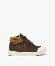 GEMO Baskets bébé garçon en cuir fermeture zippée marron standard
