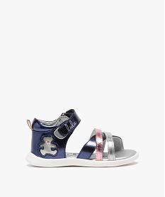 sandales bebe fille metallisees a scratch - lulu castagnette bleu sandales et nu-piedsB370101_1