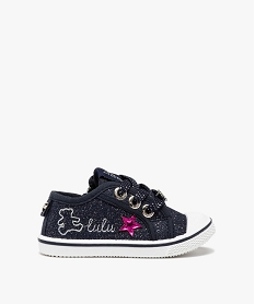 GEMO Tennis bébé fille zippées en toile brillante -  Lulu Castagnette Bleu