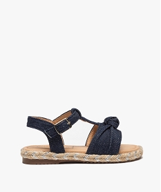 sandales fille en denim a semelle en corde bleu sandales et nu-piedsB376301_1