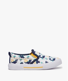 GEMO Chaussures garçon en toile à ouverture élastiquée Blanc