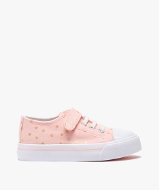 GEMO Baskets fille en toile à lacets élastiques - Les Supaires rose standard
